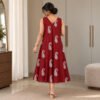A-Line Rust Orange Dress - Back View A line Rust Orange Dress