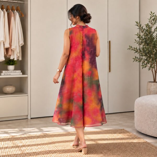 A Line Multi Colour Dress - Back View A Line Multi Colour Dress