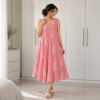 A Line Pastel Pink Dress - Front View A Line Pastel Pink Dress