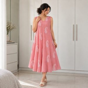 A Line Pastel Pink Dress - Front View A Line Pastel Pink Dress