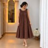 A Line Chocolate Brown Dress – Front View A Line Chocolate Brown Dress