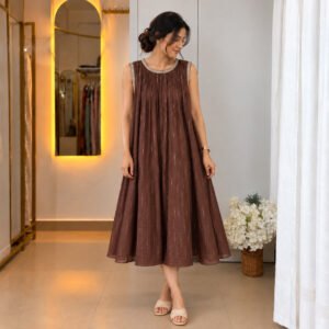 A Line Chocolate Brown Dress – Front View A Line Chocolate Brown Dress
