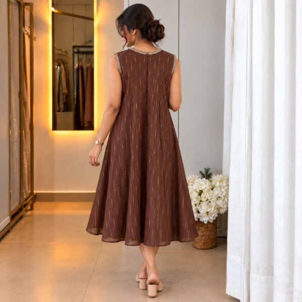 A Line Chocolate Brown Dress – Back View A Line Chocolate Brown Dress