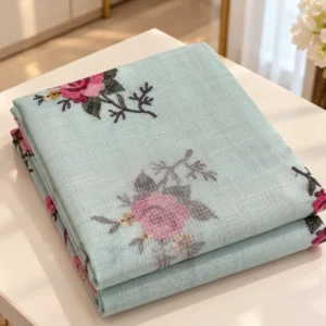 Net Cotta Saree - Powder Blue Net Cotta Saree - Powder Blue