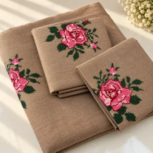 Machine Embroidery Cross Stitch Bedsheet Machine Embroidery Cross Stitch Bedsheet