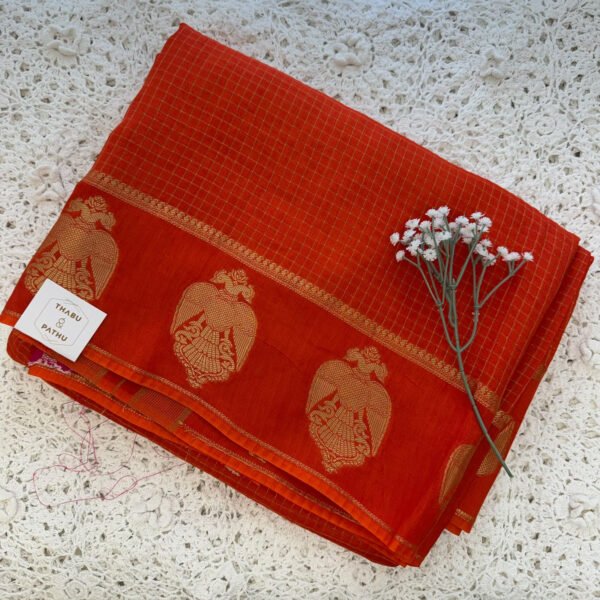 Dola Silk Saree - Burnt Orange - View 2 Dola Silk Saree - Burnt Orange