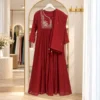 1392_2 Embroidered Readymade Long Salwar - Rust Orange