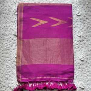 Mul Cotton Saree - Rani Pink