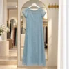 1922 Georgette A-Line Dress - Blue