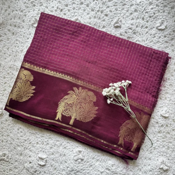 Dola Silk Saree - Wine Red