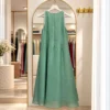 1990-1 Vichithra Silk A-Line Dress - Pastel Aqua Blue