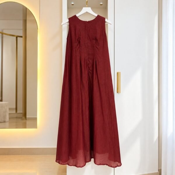 A-Line Dress - Brown Red