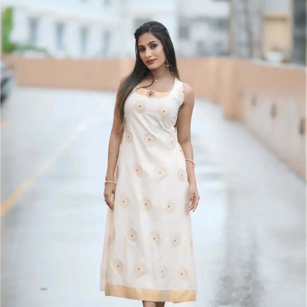 Cotton A-Line Dress – Off White