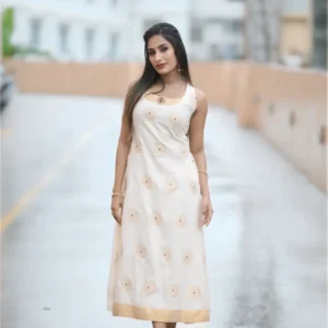 cotton_aline_dress_off_white Cotton A-Line Dress - Off White