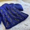 soft_silk_blue_2 Soft Silk with Handwork Unstitched Salwar Suit - Blue