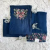 soft_silk_darkblue_1 Soft Silk with Handwork Unstitched Salwar Suit - Dark Blue