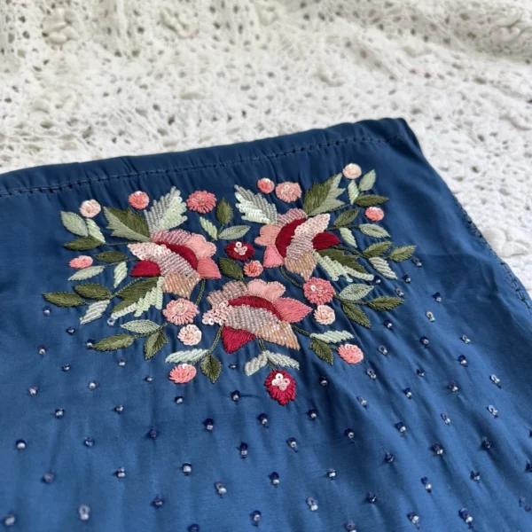 soft_silk_darkblue_2 Soft Silk with Handwork Unstitched Salwar Suit - Dark Blue