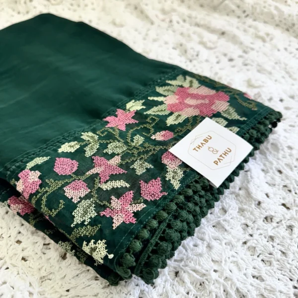 soft_silk_green_3 Soft Silk with Handwork Unstitched Salwar Suit - Green