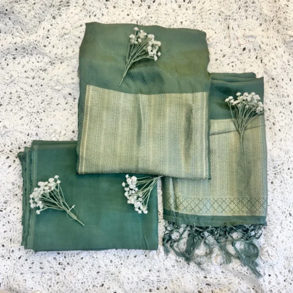 soft_silk_pastel_green_1 Dolo Silk Banarasi Unstitched Salwar Suit - Pastel Green